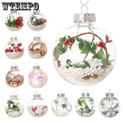 WTEMPO Christmas Decorative Clear Balls Plastic Fillable Sphere Ornament for Christmas Tree Round Hanging Balls Indoor Outdoor Party Mini Gift Boxes