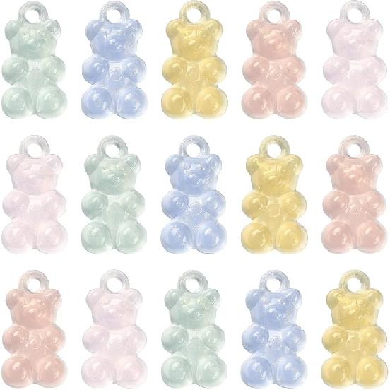 LiQunSweet 50 Pcs Handmade Mixed Random Color Vintage Natural Wood with Resin Cabochon Charm Bead Without Hole Round Shape for Necklace Earring