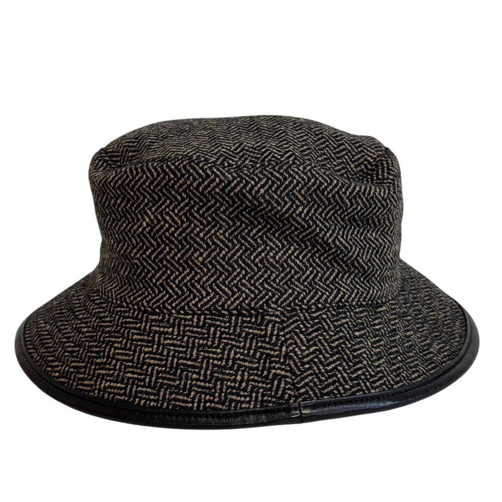 Hermes Bucket Hat Hat Wool Hat Brown Wool Used
