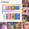 Clubday 6 Colors Glitter Stick Set Face Body Hair Highlighter Chunky Sequin Gel Balm Palette Festival Rave Stage Party Makeup Cosmetics Gift Set