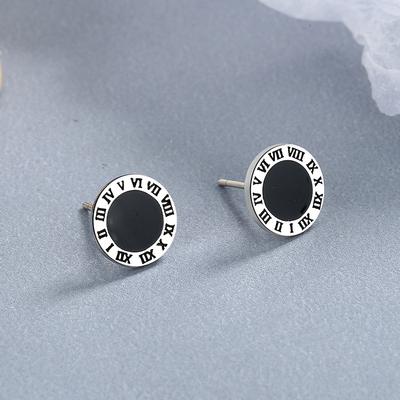 Cold Wind Temperament Niche Earrings Women's Ear Plugs Arabic Digital Glue Jewelry