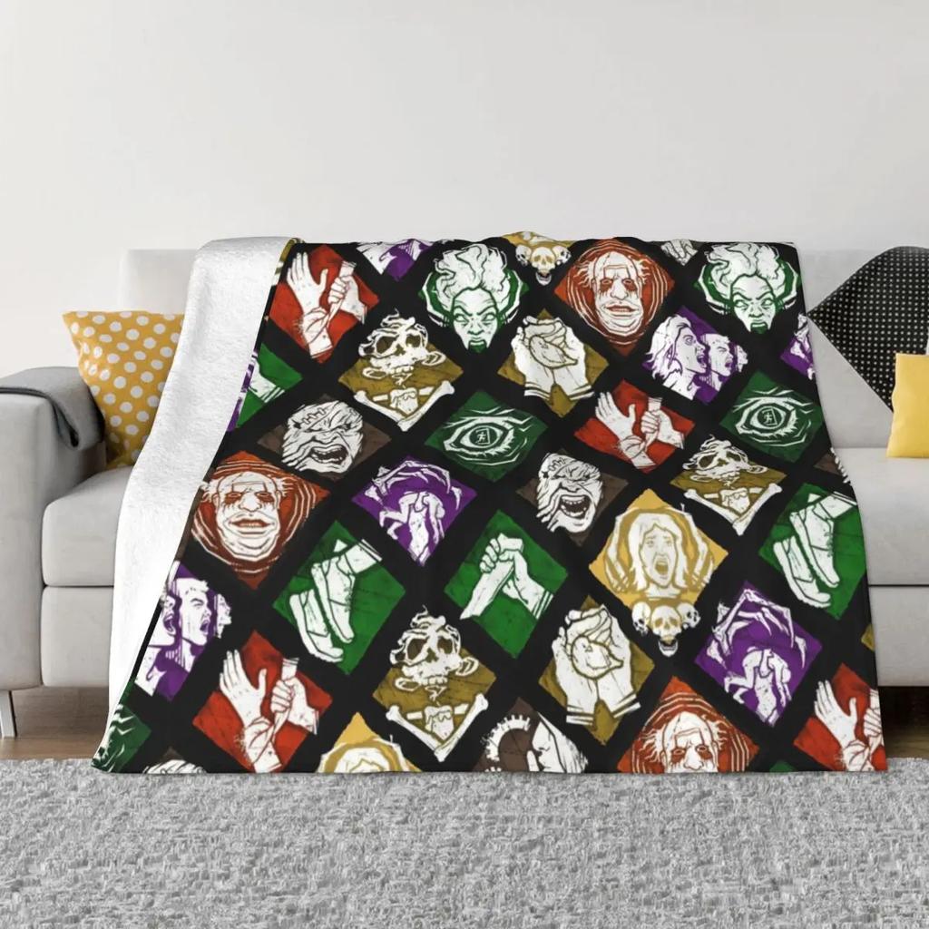 DBD Perks Dead By Daylight Horror Survival Video Games Blanket Fleece Spring Autumn Throw Blankets for Bed Outdoor Rug Piece