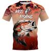 Vintage T Shirt for Mens Fishing 3D Print Outdoor Sports Short Sleeve Top Casual Man's T-shirt Loose Tee Streewear Men Clothing
