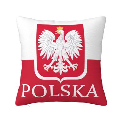 Aangepaste Nordic Polska Poolse Vlag Kussenhoes voor Bank Fluweel Polen Vlag Kussensloop Woonkamer Decoratie