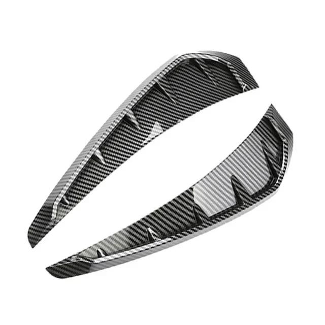 2pcs Car Shark Grille Air Flow Side Vent Exterior Grill Decoration For Honda Civic2016 20172018 2019ABS Plastic Carbon Fiber