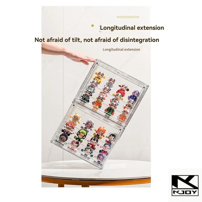 kkjoy 3 Layer Clear Display Box Stackable Magnetic Door Suit For Action Figures