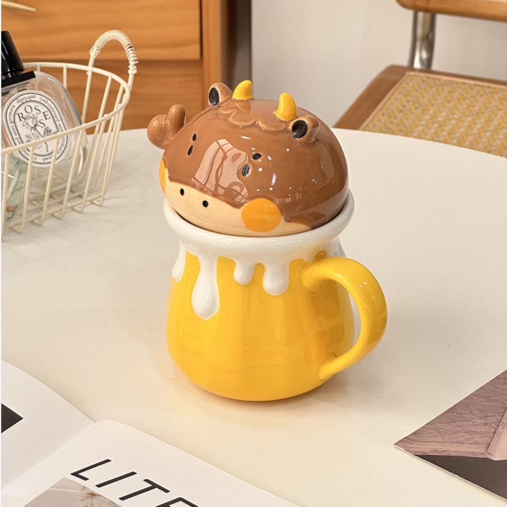 Bullish Chinese Style Mug, Creative Large-capacity Cute Ceramic Water Cup, Practical Coffee Cup Gift