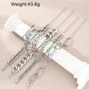 4pcs Set Punk Thick Cuban Link Bracelets Simple Chunky Exaggerated Stacked Chain Bracelet For Women Fashion Daily Wear Jewelry