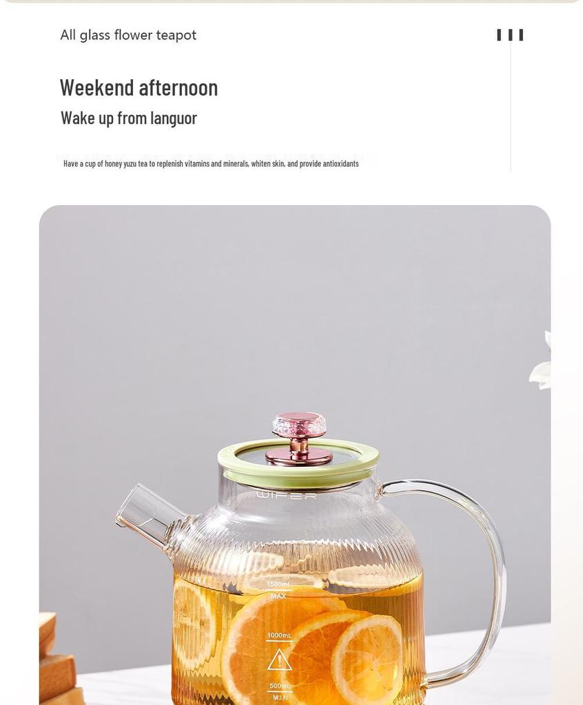 Good Wife All-Glass Multifunctional Tea Maker Kettle for Home or Office