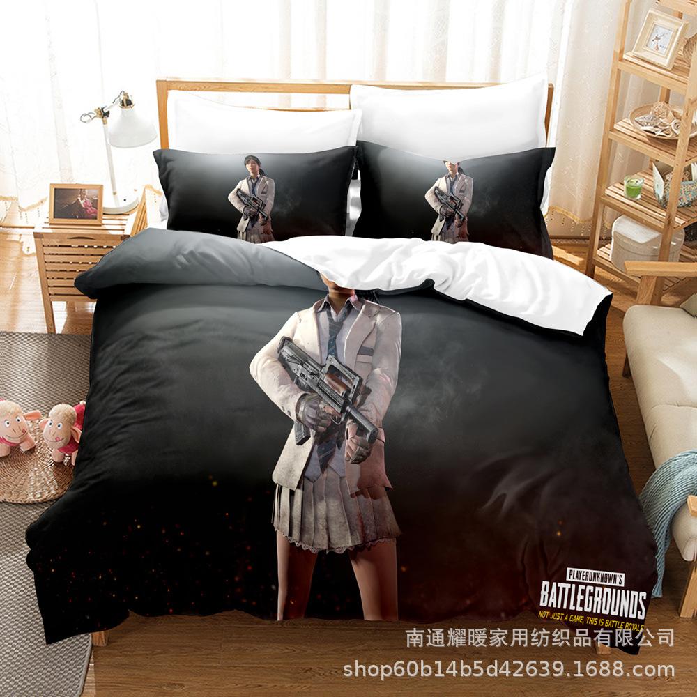 3D Digital Printing Bedding Four-Piece Set Three-Piece Set Bed Sheet Quilt Pillow