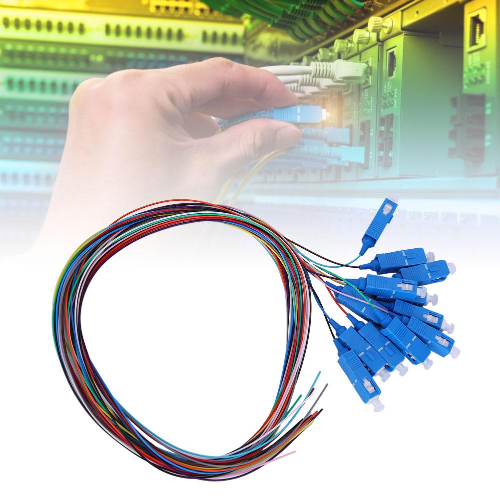 SCUPC Fiber Pigtail Cable Sigle Mode 12Cores SC Square Head with PVC Outer Shell