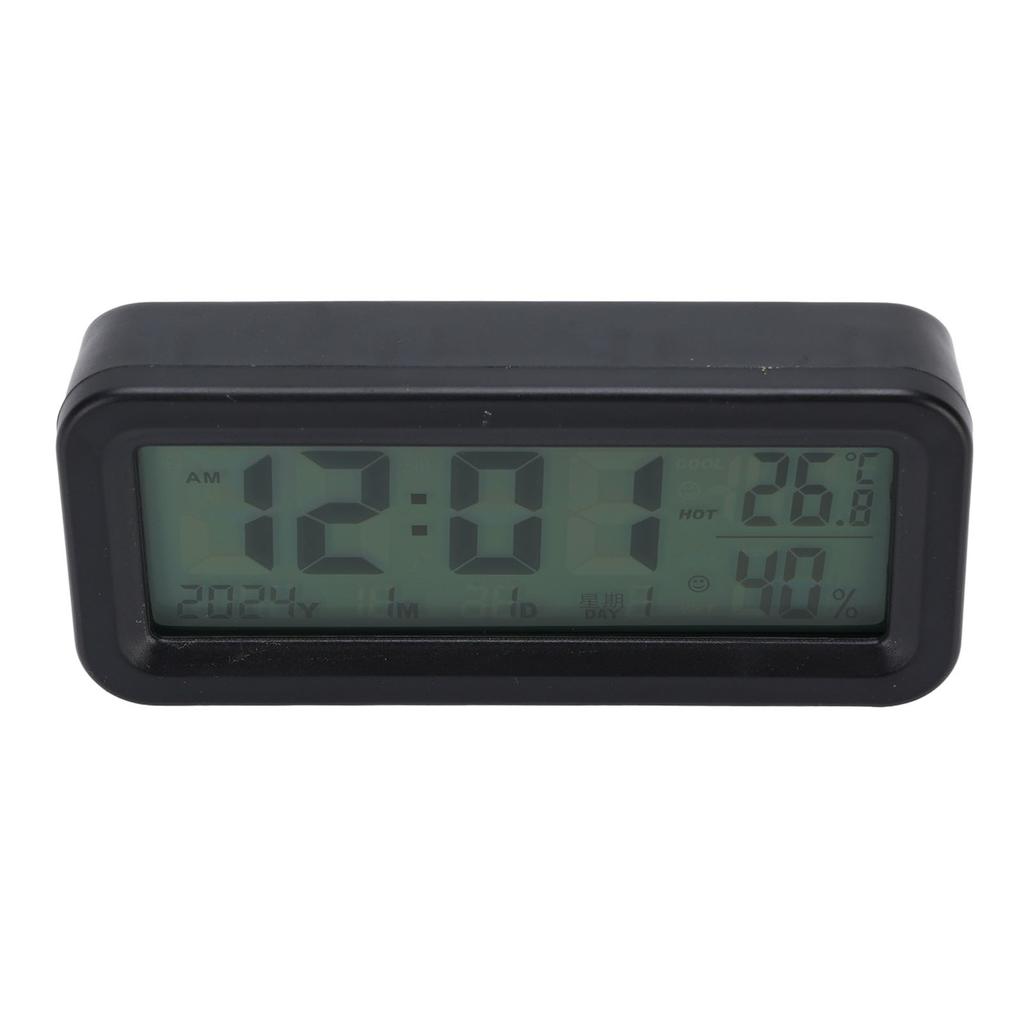 Solar Car Dashboard Clock Automatic Night Display Backlight Automotive Digital Clock Temperature and Humidity Meter