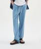 BLOND9 Summer Elastic Waist Wide Denim Pants_Bleach Blue
