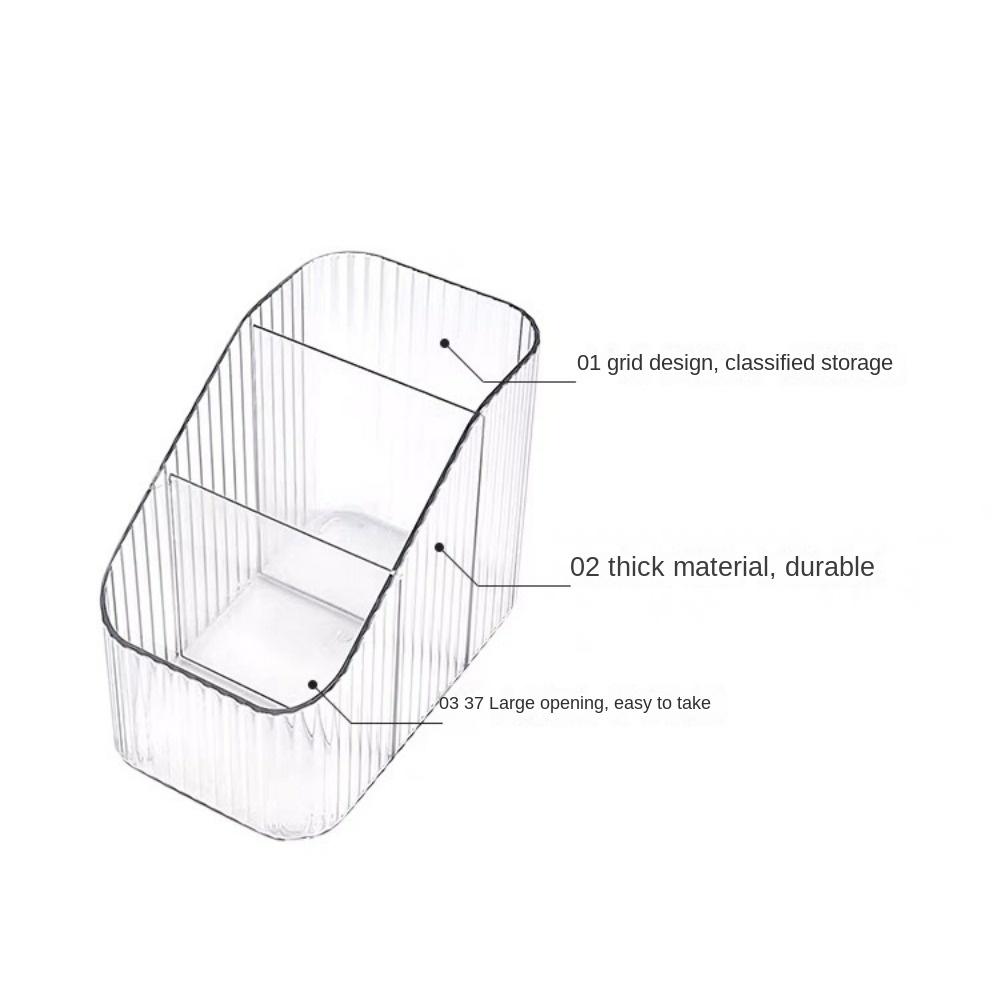 Multi-function Desktop Storage Box Transparent Cosmetics Organizer Box Makeup Brushes Holder