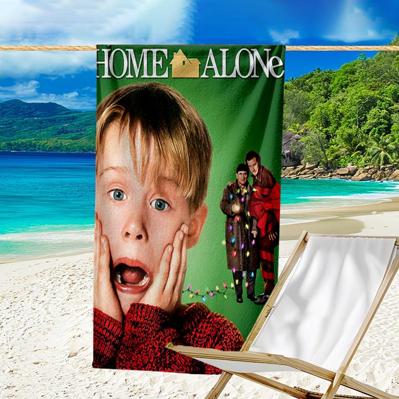 Ultra-Soft Beach Towel with Home Alone Theme,Ideal for Pool - Camping, Diving - Perfect Travel Essential, Vibrant Beach Towel.