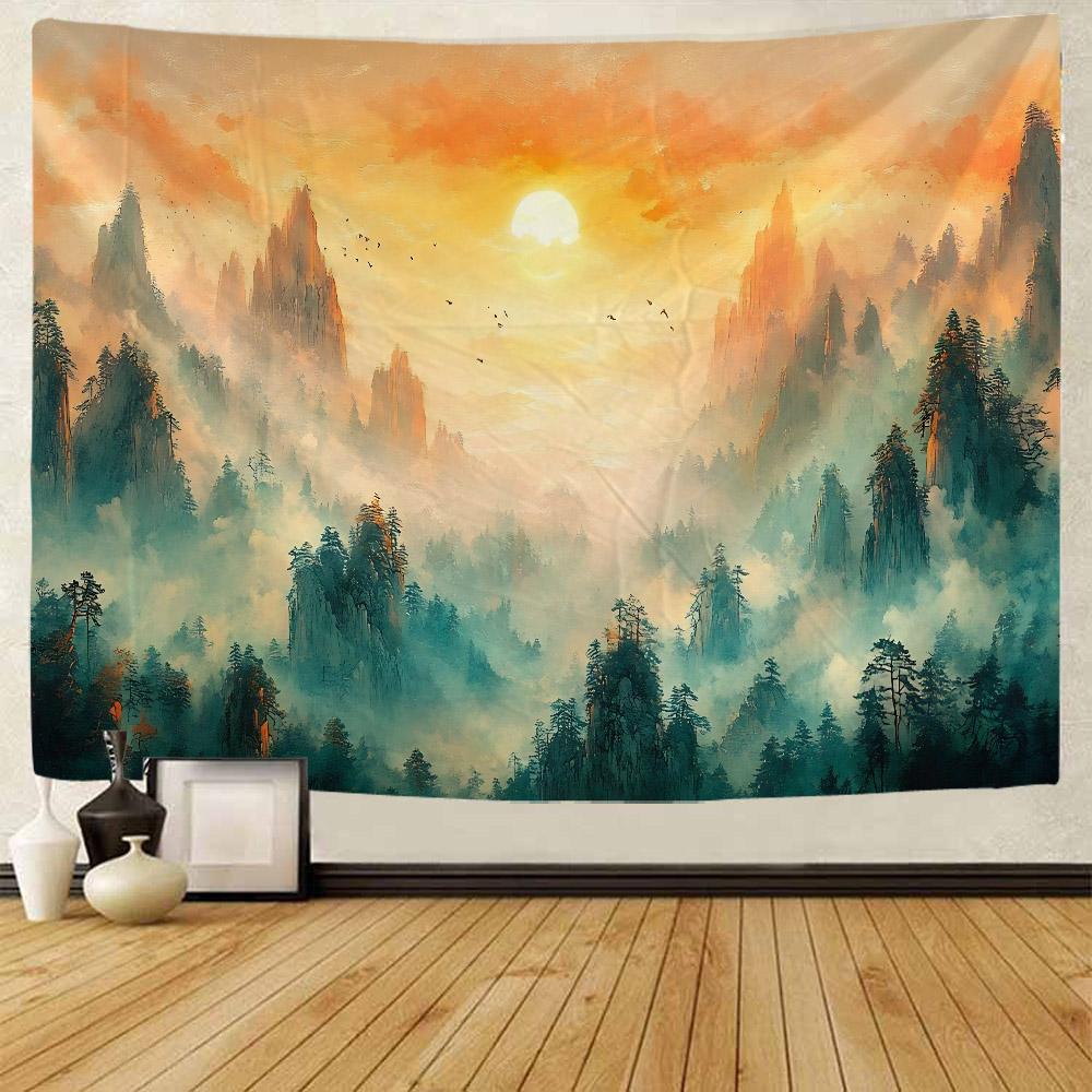 Beautiful Sunrise Tapestry Aesthetics Bohemian Starry Sky Wall Hanging Cloth Background Wall Artwork Home Dormitory Decoration