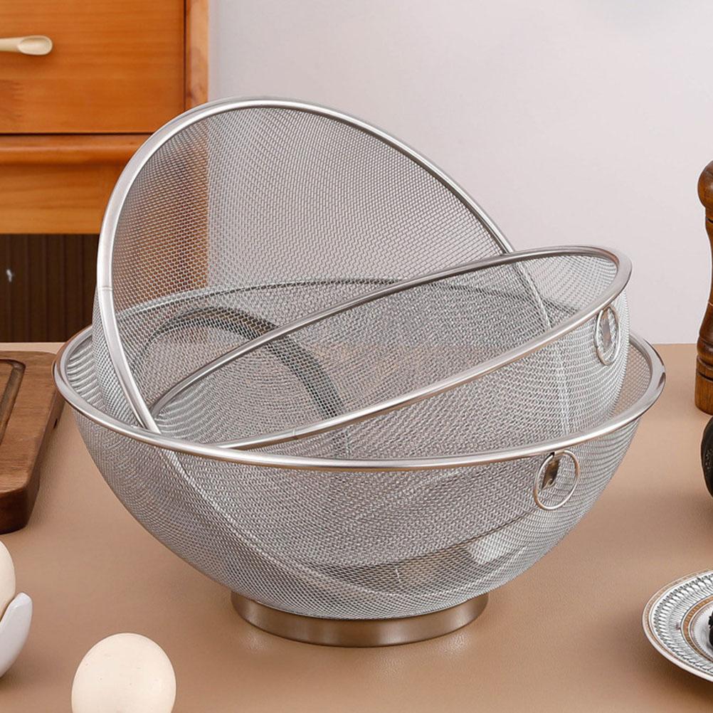 Stainless Steel Rice Mesh Strainer Strainer Mesh Draining Rice Strainer Washing Bowl Fine Strainers for Kitchen