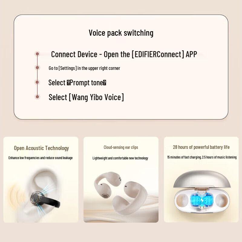 Edifier Comfo Clip Open-Ear True Wireless Kopfhörer