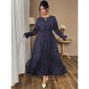 Plus-size Women's Polka Dot Loose Long-sleeved Dress