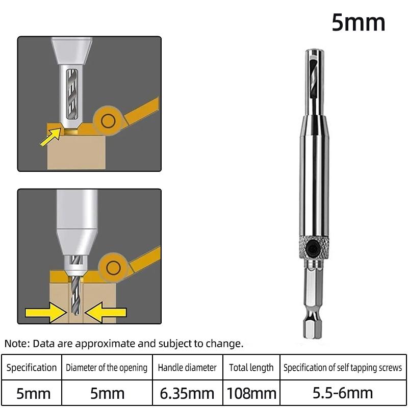 Self-Centering Hinge Twist Drill Bits HSS Different Sizes Window Doors Screw Hole Saw Woodworking Reaming Cabinet Tool