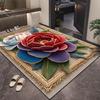 Absorbent Bath Mat Floor 3D Flower Pattern Bathroom Rug Highly Quick Door Friendly Dry Non-Slip Rubber Backing Kitchen Shower Laundry Room No Curl
