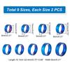 18Pcs 9 Styles Stainless Steel Wide Band Finger Rings for Women Men Plain Band Rings Blue 8mm Inner Diameter: US Size 4 1/4~13 1/4(15~22.4mm)