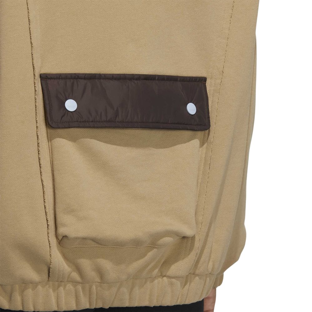 Adidas Originals Trefoil Colorblock Drawstring Hoodie Women Tops Light-Brown HC0314