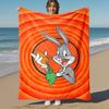 1pc Bugs Bunny carrotOutdoor Flannel Blanket Soft Plush Decor for Picnics, camping,Bedroom, Playroom, or Lunch Breakn1148A