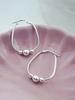 1 Pair Of Silver Versatile 3 Bead Hoop Earrings, Pendant Hoop Earrings For Women, Delicate Earrings