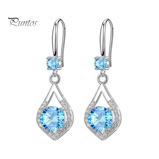 

1 пара женских висячих сережек с синими стразами в форме капли воды, полые висячие серьги для выпускного вечера, вечеринки, свиданий