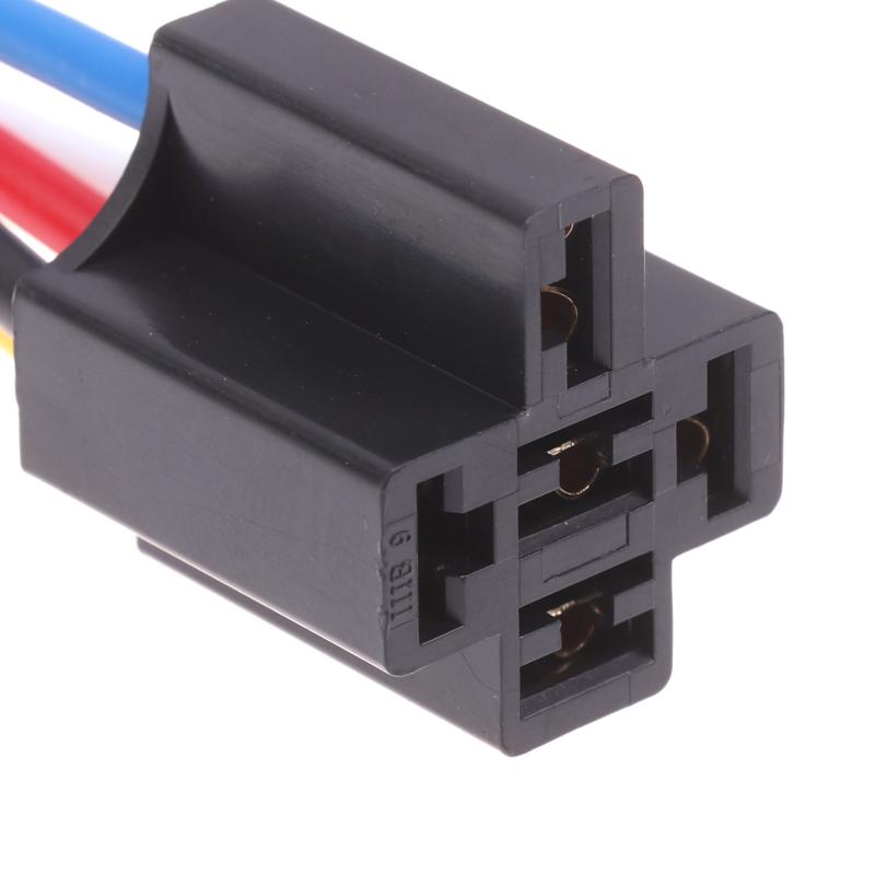 1Pcs 4/5 Pin SPST Fuse Relay For Car Truck Waterproof 12V 24V 30A Fuse Relay Switch With 14AWG 16 AWG Wire