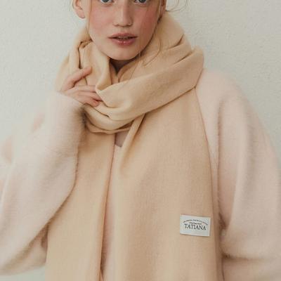 Maxi Lambskin Wool Scarf MF8011 Milk BUTTER