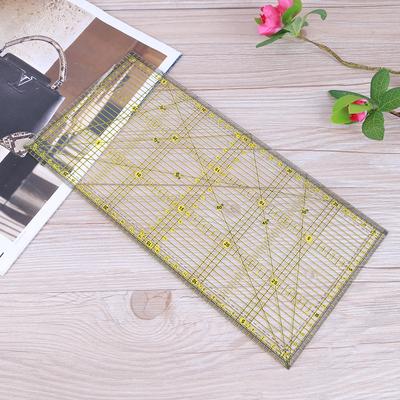 Plastic Clear Ruler Square Patchwork Cloth Ruler Multi-Purpose 30x15cm with Grid Lines for Garment Design for Sewing Crafts