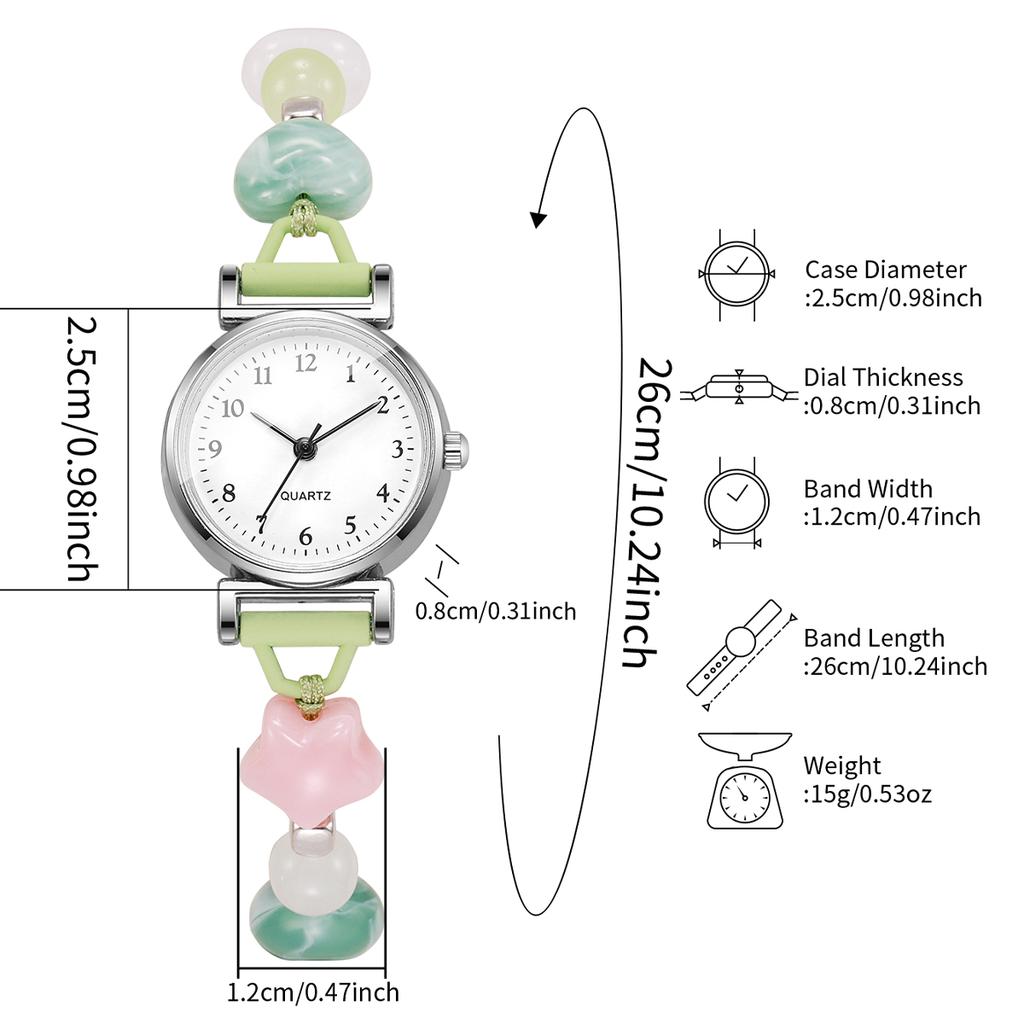 Xiaomi Fashion Arabic Dial Women Quartz Watch Sweet Star Beads Bracelet Strap Ladies Dress Wristwatches Relogio Feminino (Without Box)