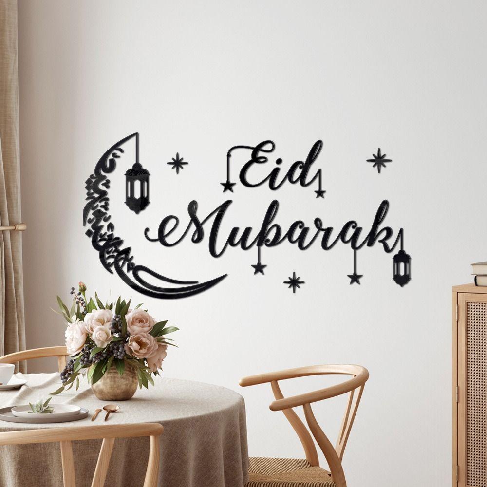 Gold Silver Mirror Surface Sticker Acrylic Ramadan Kareem Decals  Festival Supplies