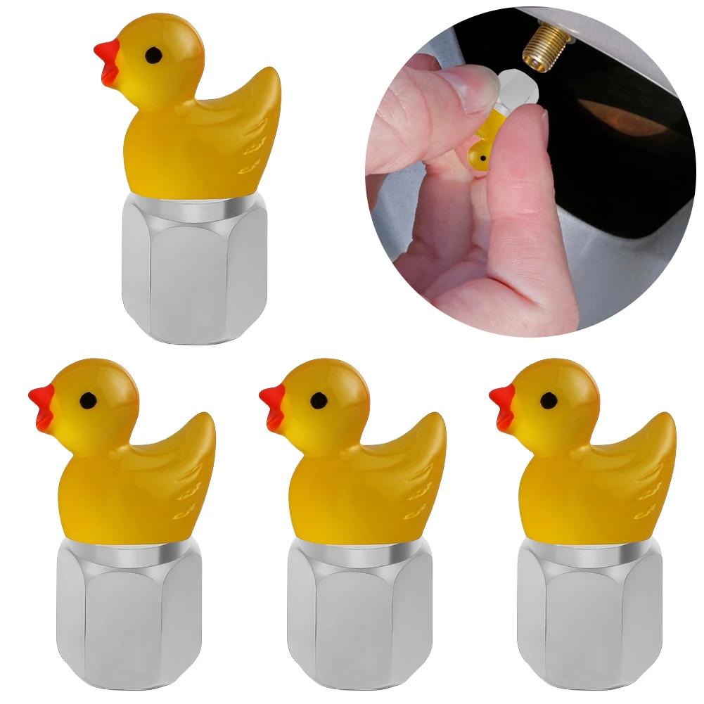 

4Pcs Cute Duck Glow in The Dark Tire Valve Caps Decorative Tire Valve Caps Tire Air Valve Caps for Cars Motorcycles and Bicycles