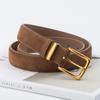 24 Women'S Four Seasons Available New Sandalwood Suede Leather Belt, Cowhide Casual Pants, Denim Skirt Decoration, High-End Feel Belt