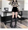 Women's Petite High-Waist Black Velvet Shorts - Autumn/Winter 2025 Collection