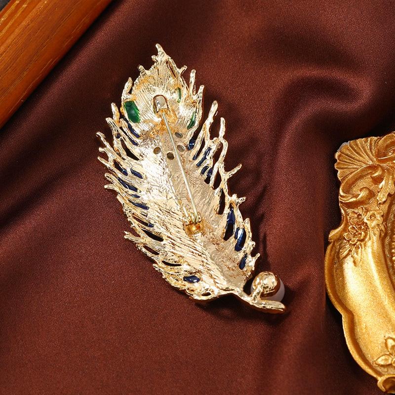 1 buc Ac cu strasuri Retro cu diamante încrustate Pentru femei Broșă cu pene Multicolor Bijuterii Cadouri Accesorii de îmbrăcăminte