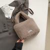 Fashionable Furry Crossbody Bag, Plush Bucket Bag, Hand-held Small Handbag