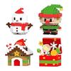 Lot de 4 jouets de construction de Noël Mini figurines de construction Kit de construction de Noël Décoration de maison Cadeau de fête de Noël Jouet pour enfant