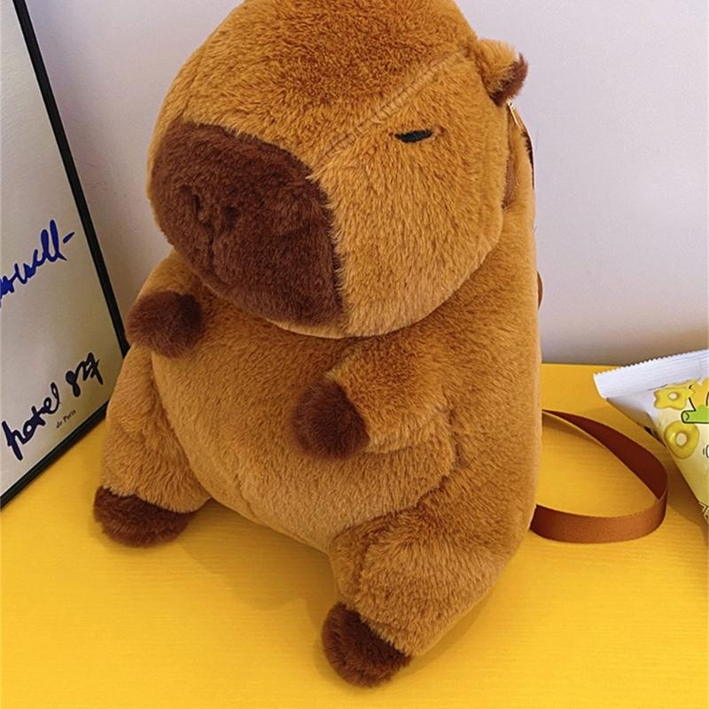 Kreativer Capybara Plüsch Rucksack Niedliche Umhängetasche Für Kinder Teenager Und Erwachsene Weiche Crossbody Taschen Schultasche Geschenk