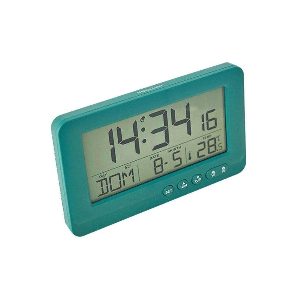 Time/Date/Week/Temperature Electronic Alarm Clock LCD Display Plastic Digital Alarm Clock Soft Lighting 12/24 Hours