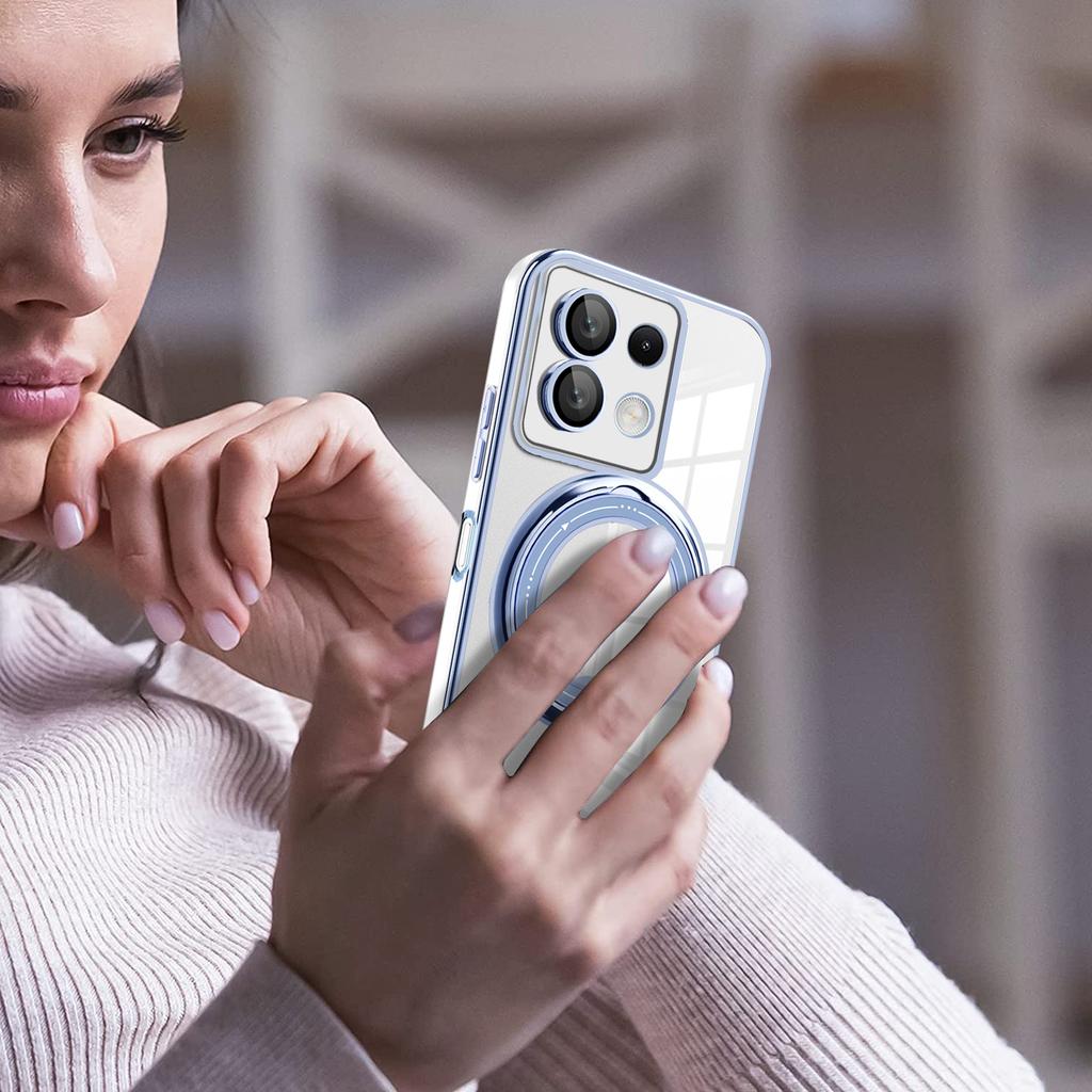 For Xiaomi Poco X6 5G/Redmi Note 13 Pro 5G Case Kickstand PC+TPU Magnetic Phone Cover