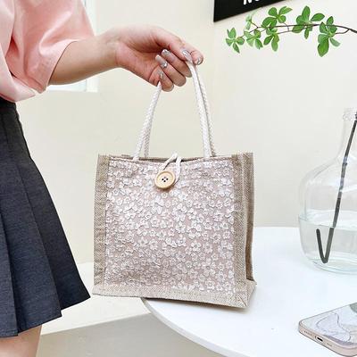 Trendy 2025 Floral Canvas Handbag for Women - Stylish Lunch Tote for Work or Outings
