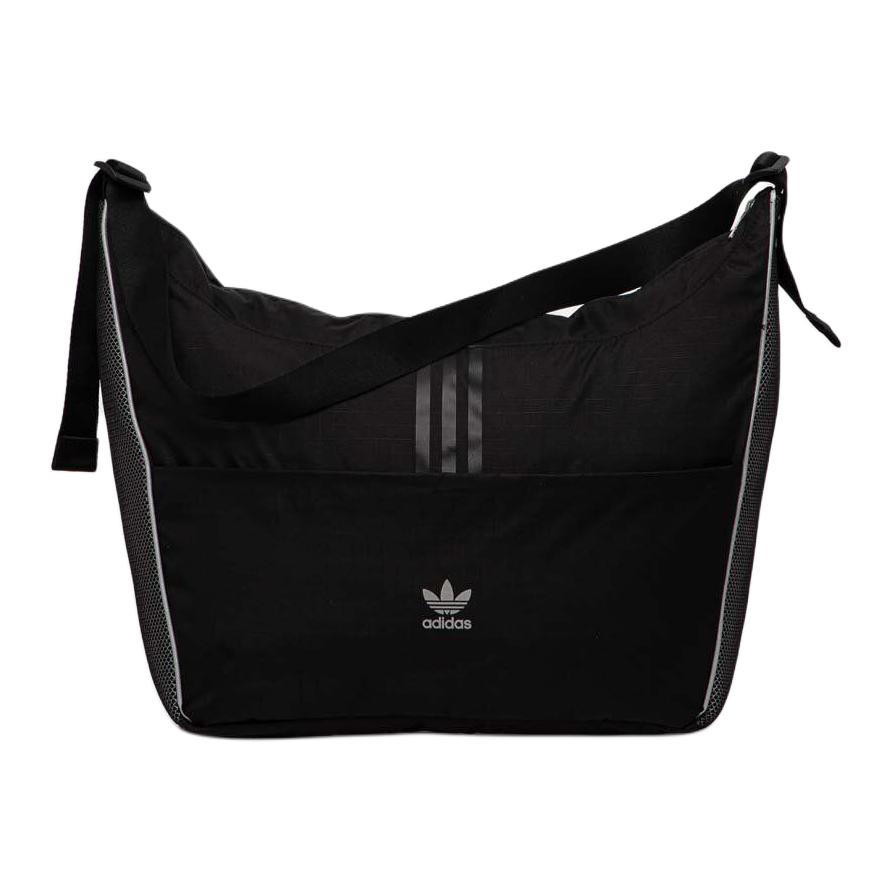 New Adidas Originals Recycled Polyester Shoulder Bag Regular Unisex Black & Dark Silver Gray IW8622