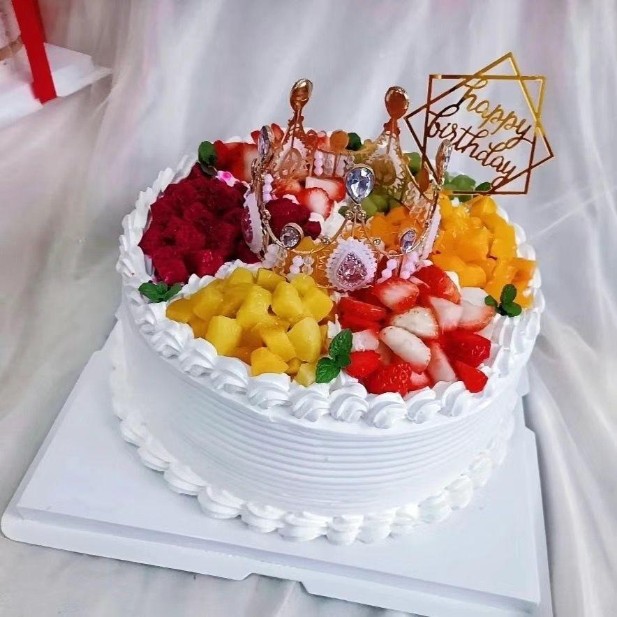 Simulated Birthday Cake Model Crafts Fake Fruit Cake Mold Decoration Shop Window Sample Display Home Ornaments Photography Props