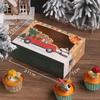 5/10/20 Stück Weihnachts-Süßigkeitenbox PVC-Fenster Keksbox Lebkuchenbox Navidad Natal Noel Frohe Weihnachten Dekoration für das Neue Jahr 2025