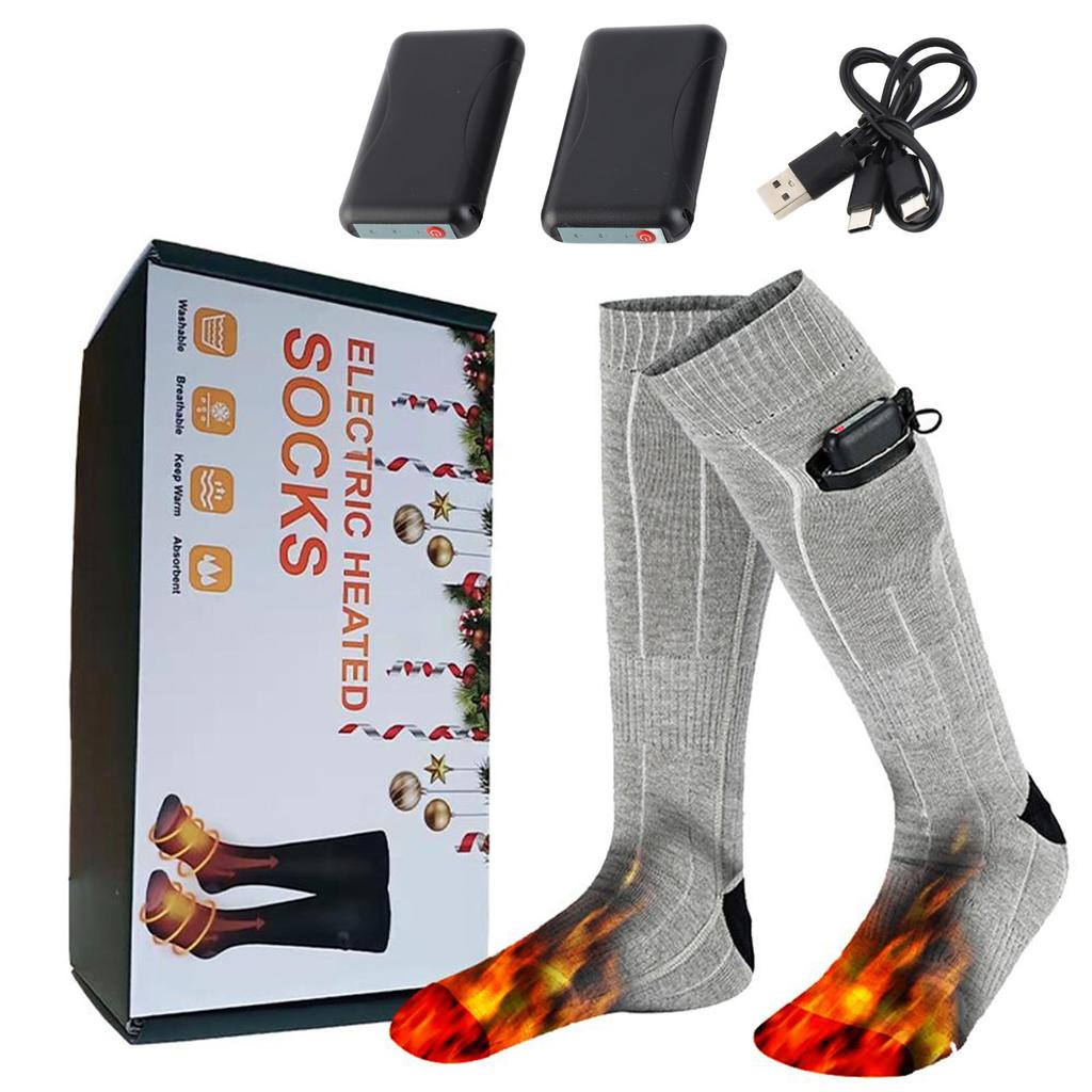 Heated Socks 4000mAh Rechargeable Heating Socks for Men Women Winter Warm Stockings with 3