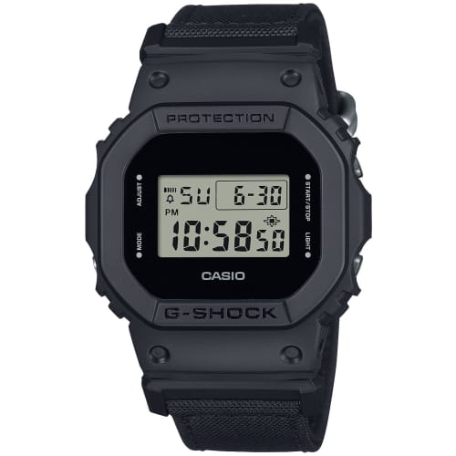 

Casio G-Shock Utility Black Series Cross Band Watch with CORDURA Eco Fabric Strap, DW-5600BCE-1JF, Men s, Black